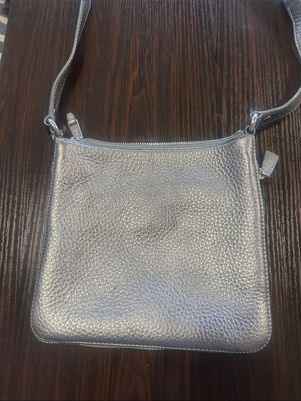 Cole Haan Leather Crossbody Bag in Metallic Silver - Picture 2 of 7